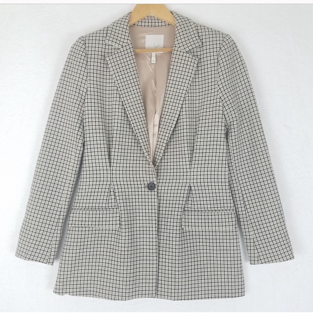 Joie Martia C Plaid Blazer Single Button 2